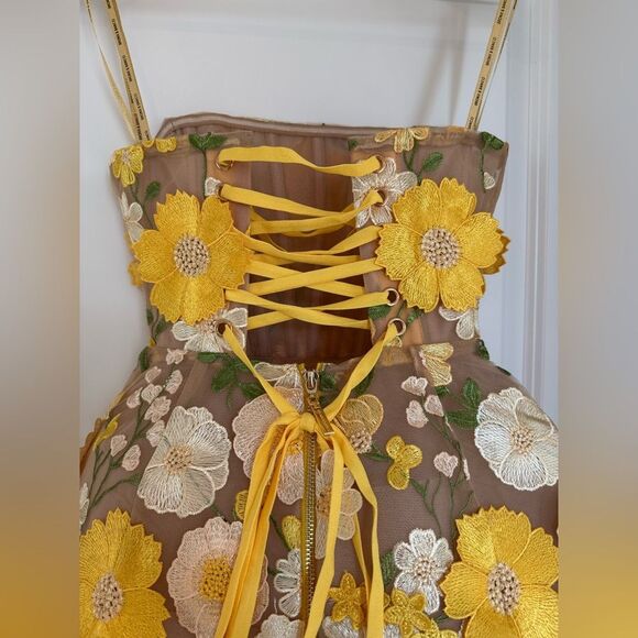 NWOT BRONX AND BANCO Jasmine Maraya Mini Dress in Yellow, size S - Picture 10 of 16